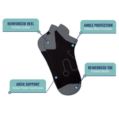 6-Pairs: Nurse Inspired Ankle-Length Compression Socks