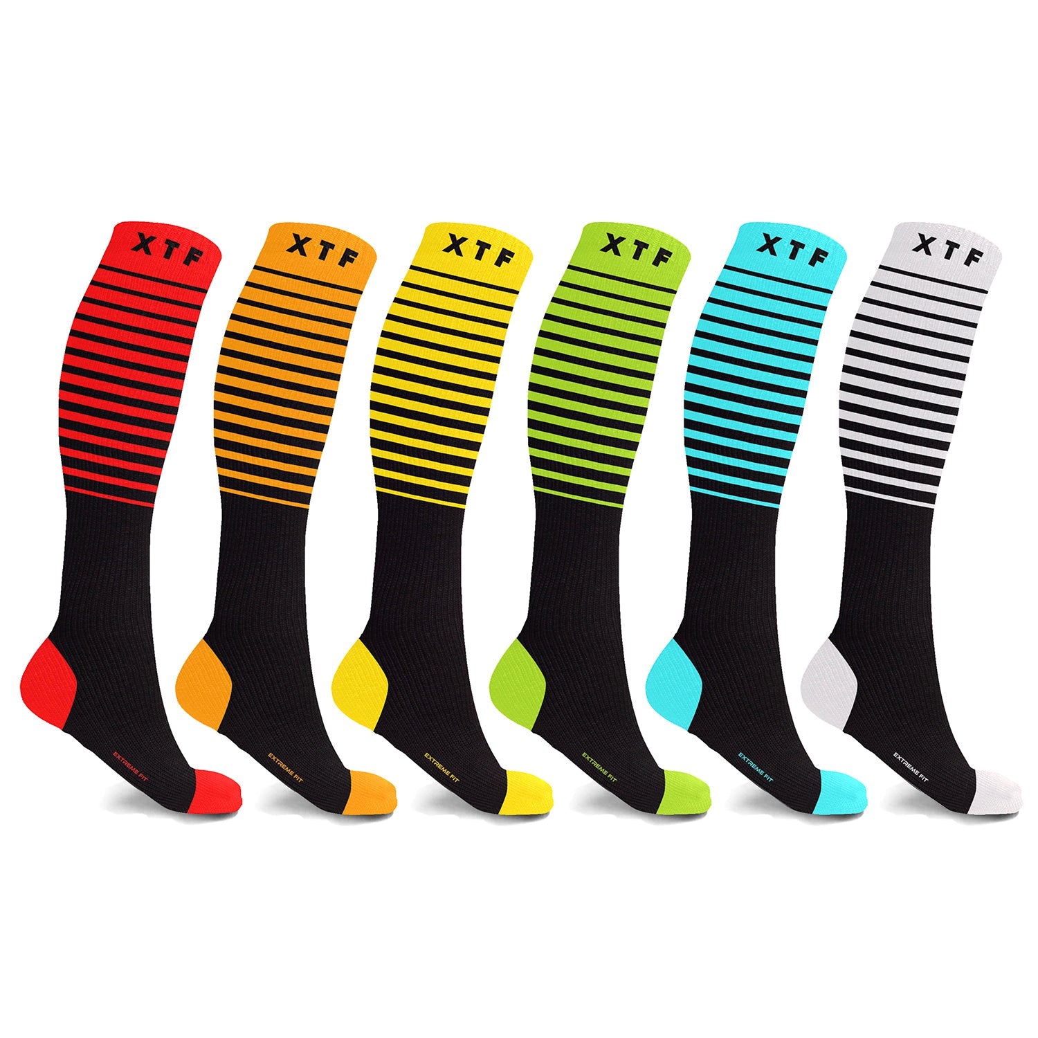 6-Pair Compression Travel Socks, Breathable Everyday Support Socks, One Size