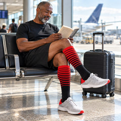 6-Pair Compression Travel Socks, Breathable Everyday Support Socks, One Size