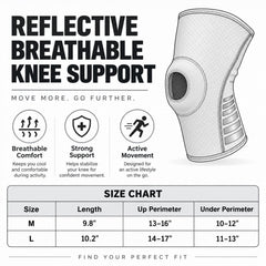 Reflective Knee Compression Sleeve, Breathable Pull-On Knee Support, Hot Pink