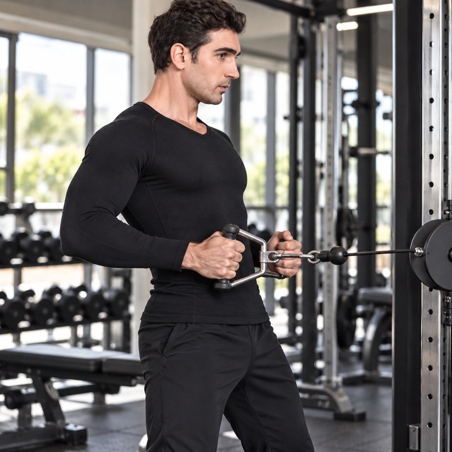 Men's Long-Sleeve Compression Shirt, Stretch Thermal Workout Base Layer