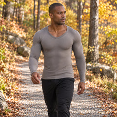 Men's Long-Sleeve Compression Shirt, Stretch Thermal Workout Base Layer