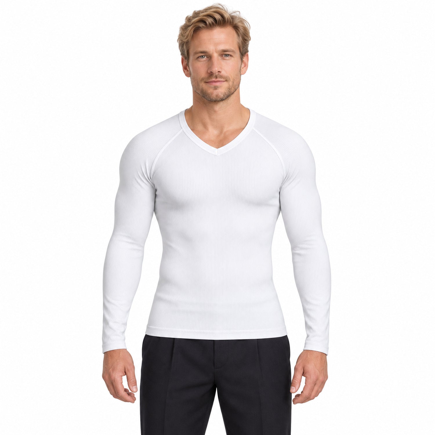 Men's Long-Sleeve Compression Shirt, Stretch Thermal Workout Base Layer