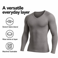 Men's Long-Sleeve Compression Shirt, Stretch Thermal Workout Base Layer