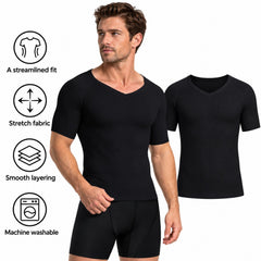 Men's Short-Sleeve Compression Shirt, Stretch Workout Base Layer, Small