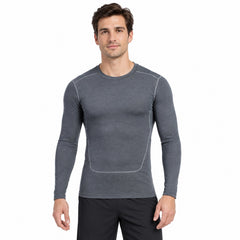 Men's Quick-Dry Long-Sleeve Workout Shirt, Stretch Activewear Top
