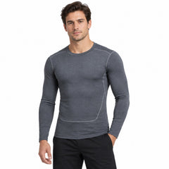 Men's Quick-Dry Long-Sleeve Workout Shirt, Stretch Activewear Top