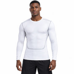 Men's Quick-Dry Long-Sleeve Workout Shirt, Stretch Activewear Top