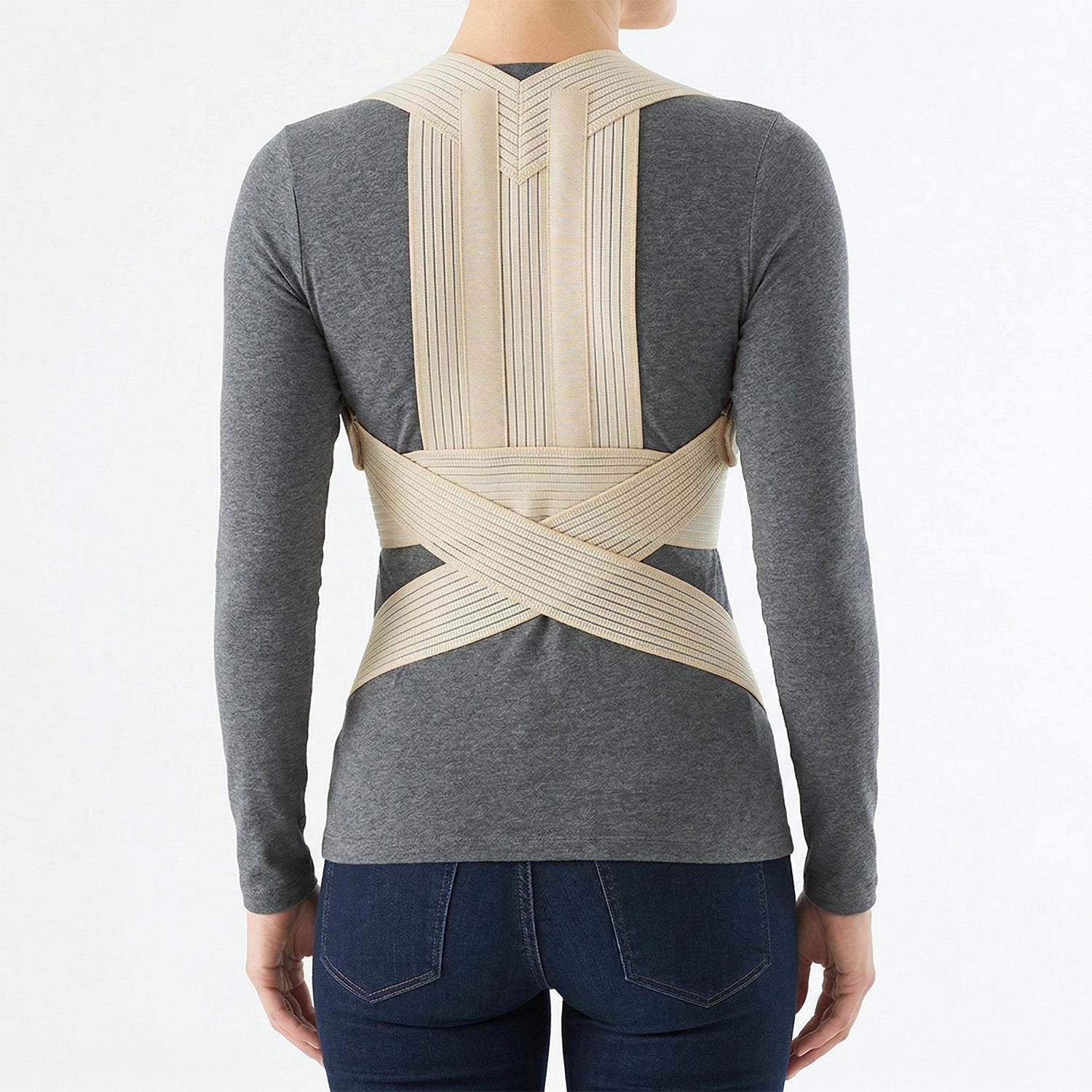 4-in-1 Adjustable Posture Corrector, Breathable Back & Shoulder Brace, Medium or Large
