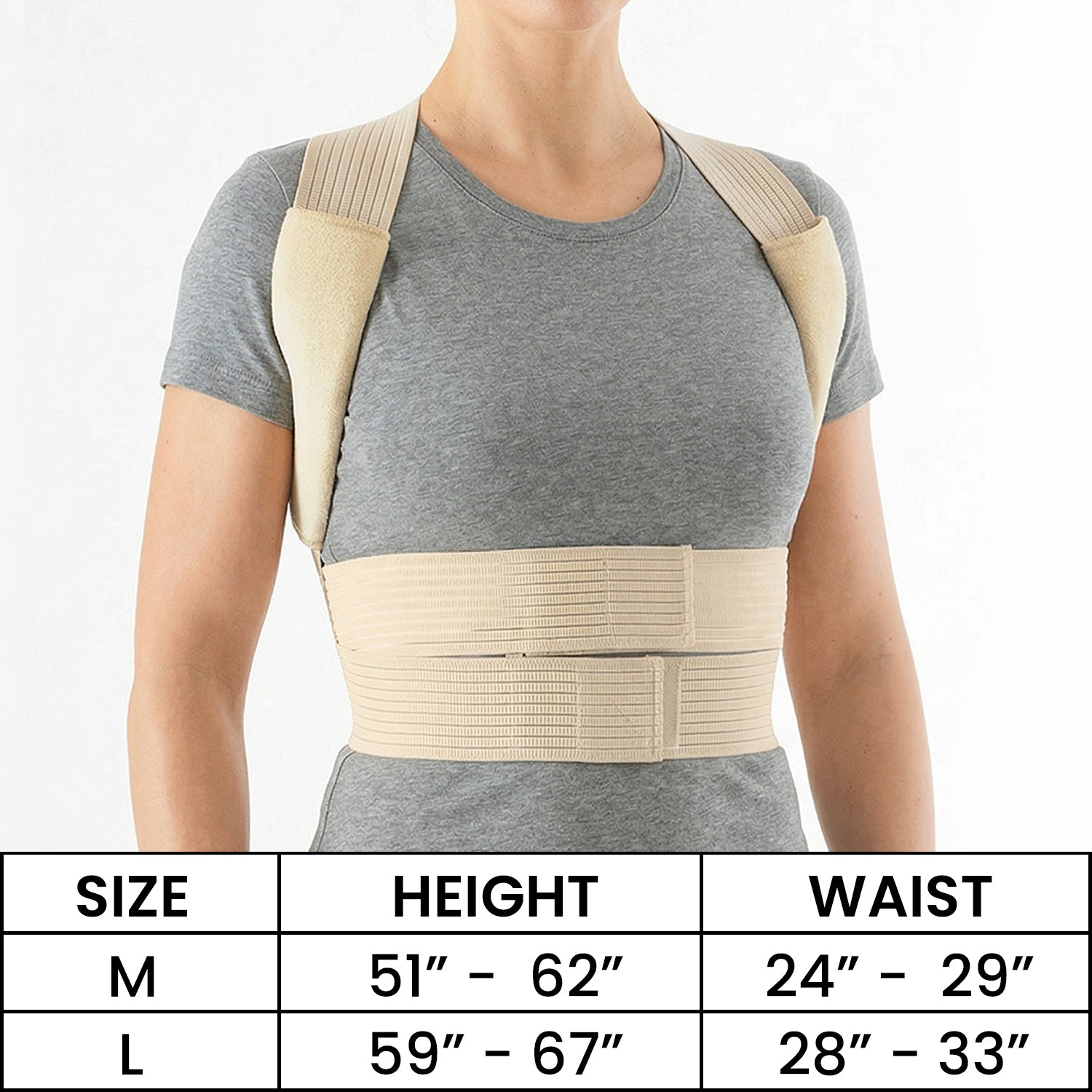 4-in-1 Adjustable Posture Corrector, Breathable Back & Shoulder Brace, Medium or Large