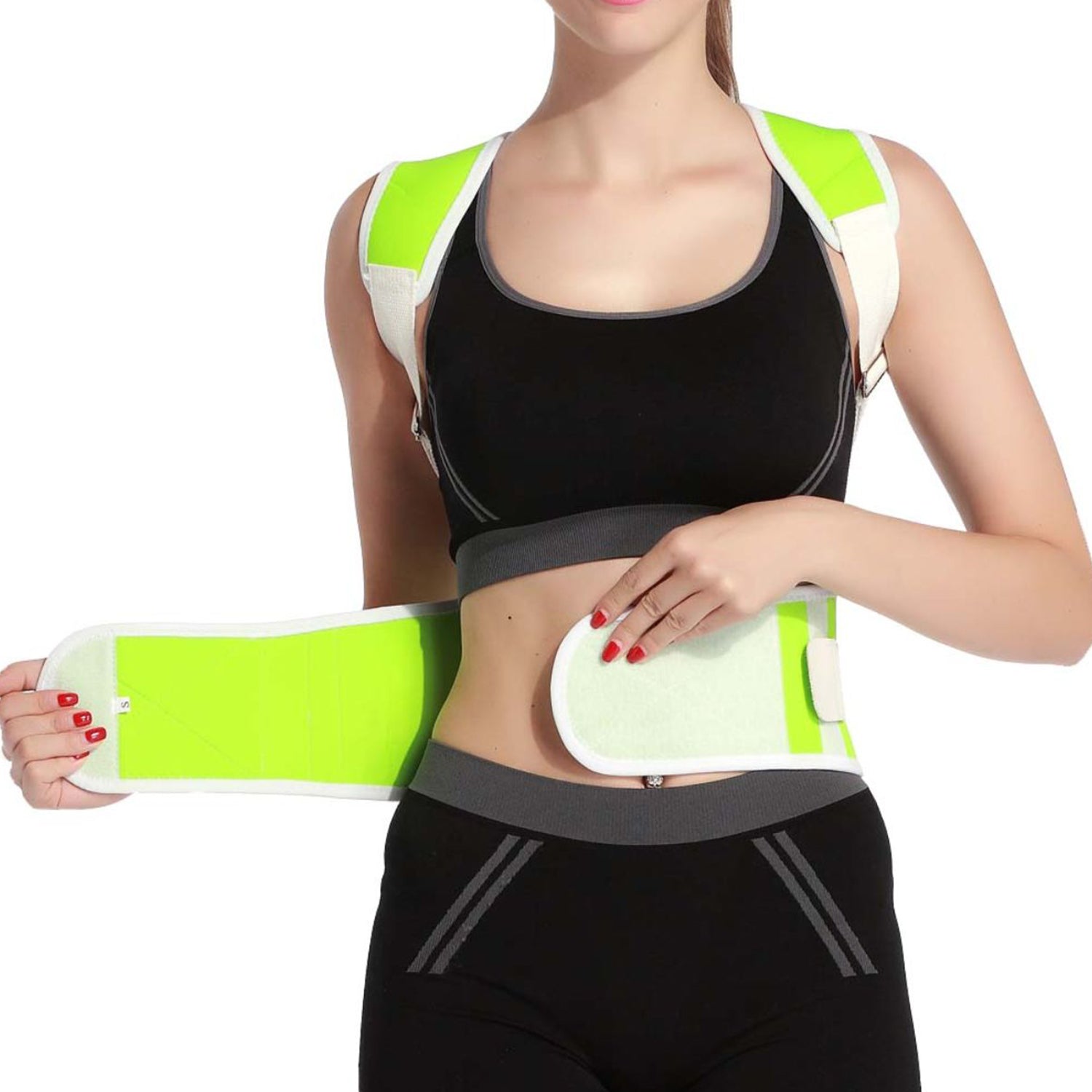 Adjustable Lower Back Support Brace, Double-Pull Compression Waist Belt