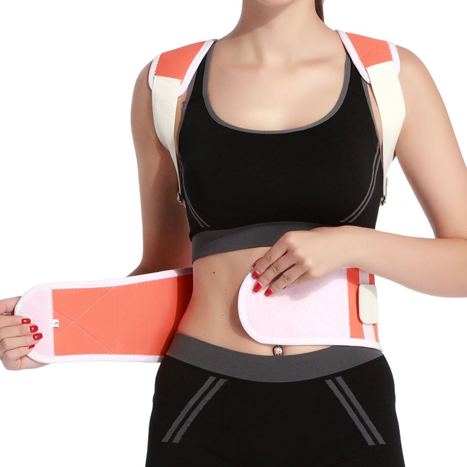 Adjustable Lower Back Support Brace, Double-Pull Compression Waist Belt