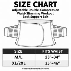 Men's Adjustable Double Compression Waist Trimmer Belt – Workout Abdominal Sweat Belt with Back & Core Support, Latex-Free Lightweight Waist Slimming Fitness Belt with Velcro Closure