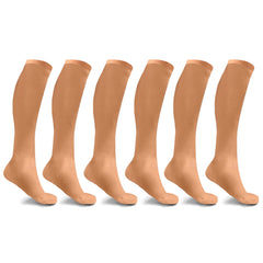 6-Pairs Women's Graduated Compression Trouser Socks – Anti-Fatigue Knee High Support Socks for Tired Legs, Travel, Work, Office, Standing & Sitting, Lightweight Business Casual Socks