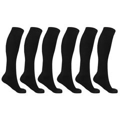 6-Pairs Women's Graduated Compression Trouser Socks – Anti-Fatigue Knee High Support Socks for Tired Legs, Travel, Work, Office, Standing & Sitting, Lightweight Business Casual Socks