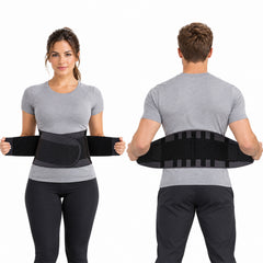 Double Compression Waist & Back Support Belt – Adjustable Neoprene Waist Trainer with Abdominal Compression, Lumbar Support & Velcro Closure for Workouts, Weightlifting & Everyday Wear