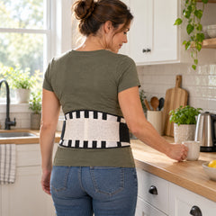 Double Compression Waist & Back Support Belt – Adjustable Neoprene Waist Trainer with Abdominal Compression, Lumbar Support & Velcro Closure for Workouts, Weightlifting & Everyday Wear