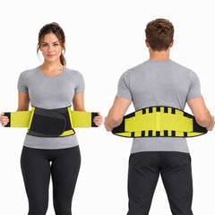 Double Compression Waist & Back Support Belt – Adjustable Neoprene Waist Trainer with Abdominal Compression, Lumbar Support & Velcro Closure for Workouts, Weightlifting & Everyday Wear