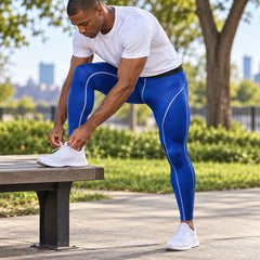 Men's Quick-Dry Compression Pants, Stretch Workout Leggings, One Size