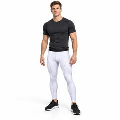 Men's Quick-Dry Compression Pants, Stretch Workout Leggings, One Size