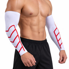 Arm Compression Sleeves, Soft Stretch Activewear Support, Black or White, 1 Pair