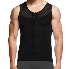 Men's Sleeveless Zip Front Shapewear Top
