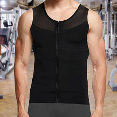 Men's Sleeveless Zip Front Shapewear Top
