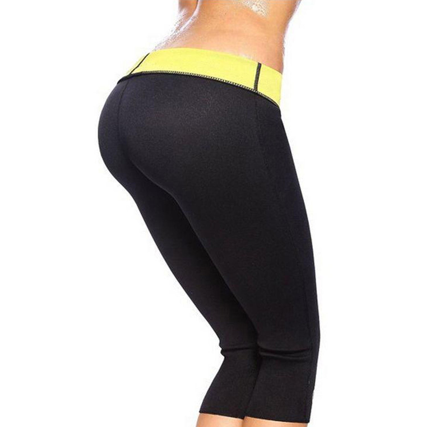 Thermal Neoprene Capri Workout Pants, Stretch Exercise Bottoms, Small to 2XL