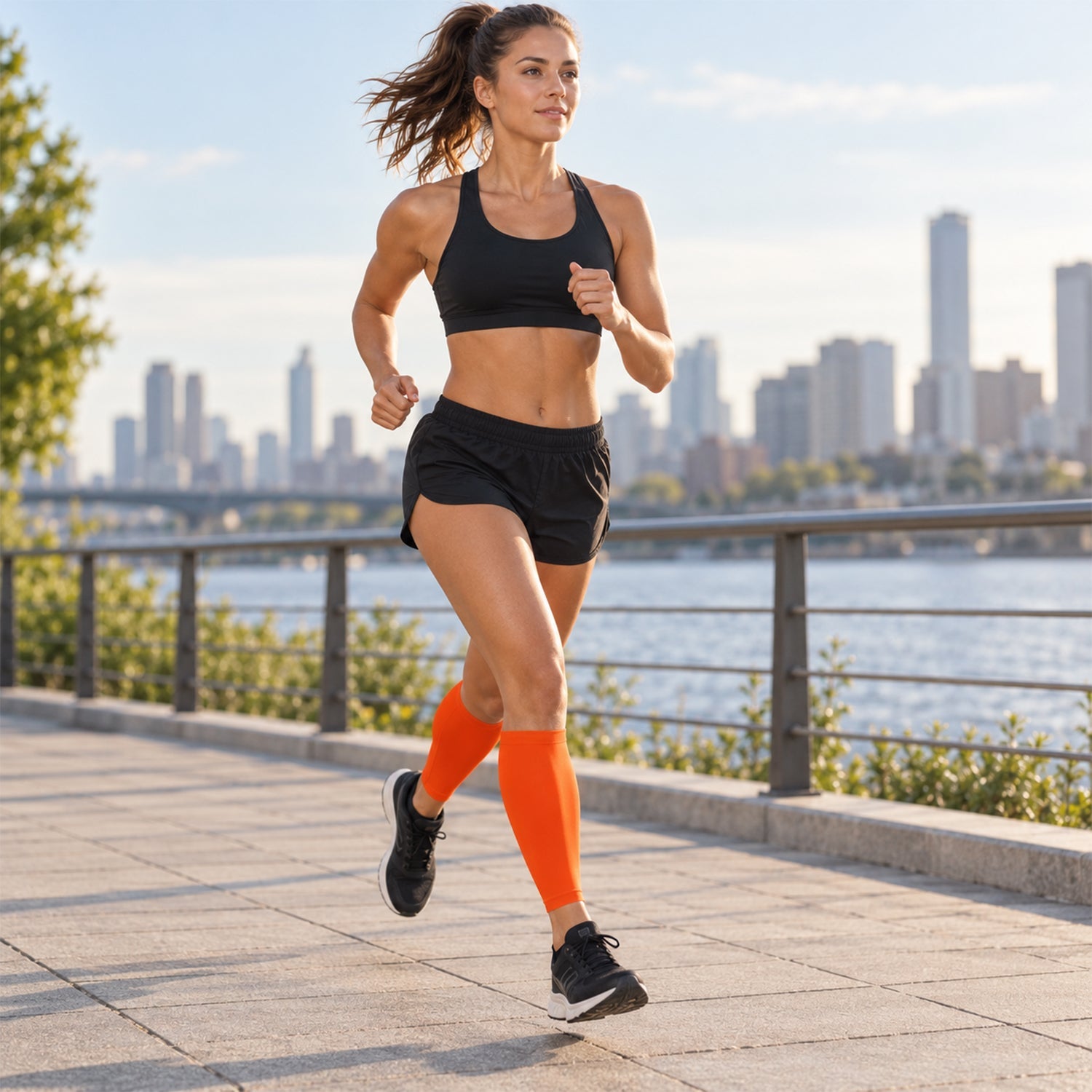 Women's Graduated Calf Compression Sleeves, Seamless Stretch Leg Support, 1 Pair
