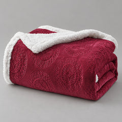 Ultra Soft Embossed Sherpa Throw Blanket – 50 x 60 Inch Microplush Fleece Blanket, Lightweight Warm Decorative Throw for Couch, Sofa & Bed, Machine Washable All-Season Blanket