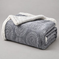2-Pack Ultra Soft Embossed Sherpa Throw Blankets – 50 x 60 Inch Microplush Fleece Blankets, Lightweight Warm Decorative Throws for Couch, Sofa & Bed, Machine Washable All-Season Blankets