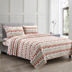 Gnome Santa Holiday Bed Sheet Set – Ultra-Soft 100% Brushed Polyester Christmas Bedding, Wrinkle-Resistant Breathable Sheet Set with Fitted Sheet, Festive All-Season Bedroom Décor