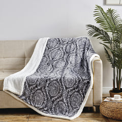 Ultra Soft Microplush Sherpa Throw Blanket – 50 x 60 Inch Lightweight Fleece Blanket for Couch, Sofa & Bed, Warm Cozy Printed Decorative Throw, Machine Washable All-Season Blanket