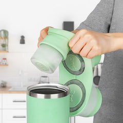 Silicone Ice Cube Tray for 30–40oz Tumblers – 3-Section Cylinder Mold with Lid | Easy Fill & Pop-Out Ice Maker for Cups, Water, & Drinks