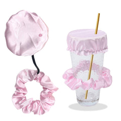 Reusable anti-spike Scrunchie Drink Mug Glass Cover Cap Headband with Straw Hole for Covering Drinks Party ,Club, Disco