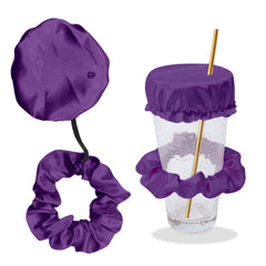 Reusable anti-spike Scrunchie Drink Mug Glass Cover Cap Headband with Straw Hole for Covering Drinks Party ,Club, Disco