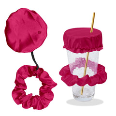 Reusable anti-spike Scrunchie Drink Mug Glass Cover Cap Headband with Straw Hole for Covering Drinks Party ,Club, Disco