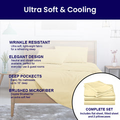 4-Piece: Bamboo Blend Bed Sheets – Soft Vibes, Color + Size Flexibility