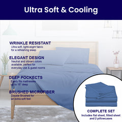4-Piece: Bamboo Blend Bed Sheets – Soft Vibes, Color + Size Flexibility