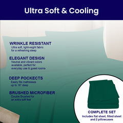 4-Piece: Full Bamboo Sheet Set – Ultra Soft, Breathable & Wrinkle Resistant