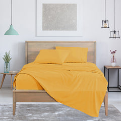 4-Piece: Bamboo Blend Bed Sheets – Soft Vibes, Color + Size Flexibility