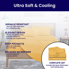 4-Piece: Bamboo Blend Bed Sheets – Soft Vibes, Color + Size Flexibility