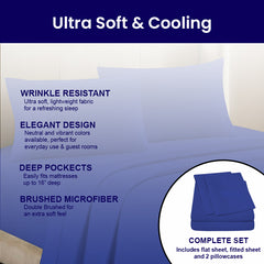 4-Piece: Luxury Bamboo Sheets for Queen Bed – Soft, Cool & Easy Care