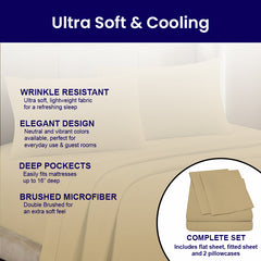 4-Piece: Full Bamboo Sheet Set – Ultra Soft, Breathable & Wrinkle Resistant