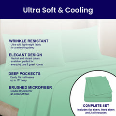 4-Piece: Luxury Bamboo Sheets for Queen Bed – Soft, Cool & Easy Care