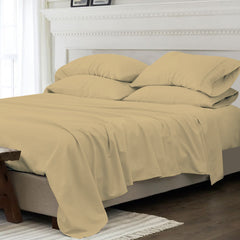 Super Soft Bamboo Blend Bed Sheets – 1800 TC, Cooling Vibe, Deep Pocket Queen Sheet Set for Chill Sleep