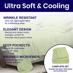 Super Soft Bamboo Blend Bed Sheets – 1800 TC, Cooling Vibe, Deep Pocket Queen Sheet Set for Chill Sleep
