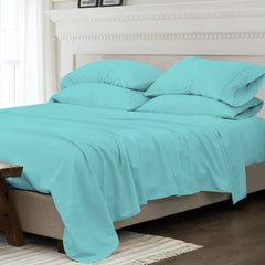 Super Soft Bamboo Blend Bed Sheets – 1800 TC, Cooling Vibe, Deep Pocket Queen Sheet Set for Chill Sleep
