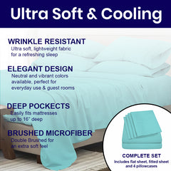 Super Soft Bamboo Blend Bed Sheets – 1800 TC, Cooling Vibe, Deep Pocket Queen Sheet Set for Chill Sleep