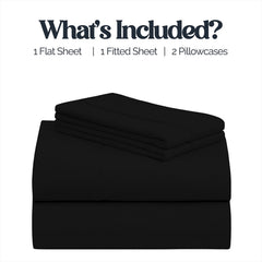 4-Piece Bamboo-Blend Bed Sheet Set – Buttery Soft 60% Microfiber 40% Bamboo Luxury Bedding with Deep Pocket Fitted Sheet, Wrinkle & Stain Resistant, Twin, Full, Queen, King & California King